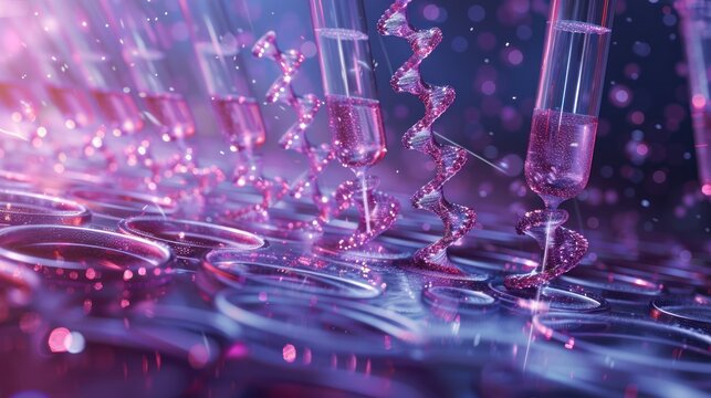 Abstract illustration of vibrant molecular structures