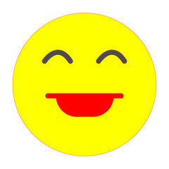 Obraz premium Happy Emoji Vector Flat Icon Design
