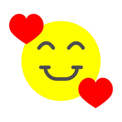 Smiling Face Vector Flat Icon Design