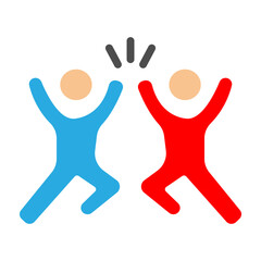 High Five Vector Flat Icon Design