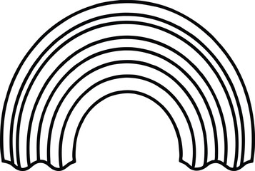 Rainbow line art silhouette, Rainbow outline silhouette vector illustration
