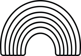 Rainbow line art silhouette, Rainbow outline silhouette vector illustration