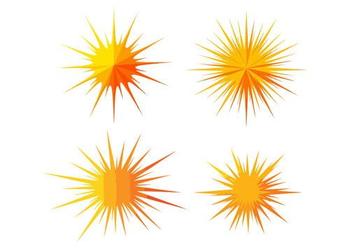 Starburst illustration with dynamic spikes in vibrant yellow-orange gradient, symbolizing excitement and energy