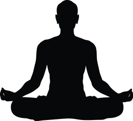  meditative posture, yoga pose silhouette, seated figure