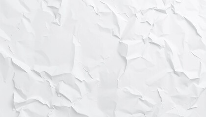 Naklejka premium Crumpled white paper texture, blank surface ideal for design, close up, announcement