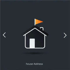 A sleek vector house icon on a black background, perfect as a web button or business logo for real estate and architecture design