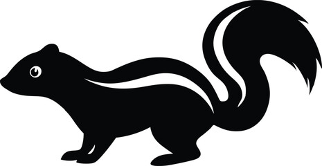 Skunk silhouette, skunk line art silhouette vector illustration