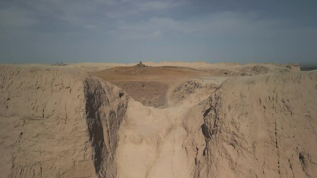 Entrance pathway to the zoroastrian tower carved in the hill