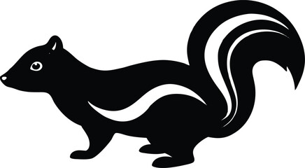 Skunk silhouette, skunk line art silhouette vector illustration