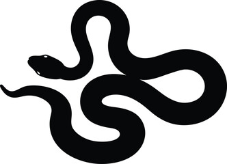 Fototapeta premium Russell's viper snake silhouette, snake illustration, snake silhouette svg ,snake silhouette vector illustration