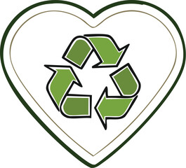 Recycle symbol icon on green background representing eco-friendly and sustainable practices