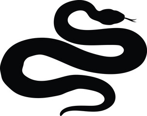 Fototapeta premium Russell's viper snake silhouette, snake illustration, snake silhouette svg ,snake silhouette vector illustration