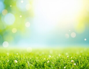 Obraz premium Sunlit green grass in a serene outdoor landscape nature photography bright environment calm viewpoint