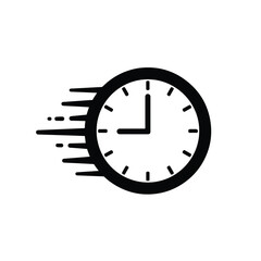 Clean white background highlights a vector wall clock with black numbers on its dial, a perfect symbol of time for any business deadline
