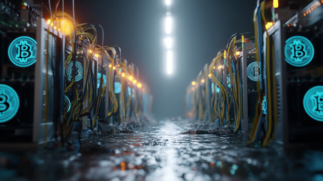 ybersecurity and global communication, secure data network technology, cyberattack protection for worldwide connections, finance, IoT and cryptocurrencies. Cryptocurrency server farm, 