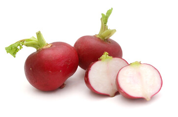 Bunch of red radish,Close-up of radish over white background,Moldova