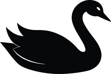 Swan silhouette vector, swan silhouette icon vector illustration