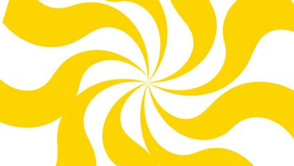 Obraz premium Abstract design with central spiral swirl with thick, curving yellow and white bands radiating outward. Hypnotic, dynamic motion, forming a sunburst-like effect. Energy, movement, and visual rhythm.