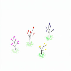 pink flowers on a white background