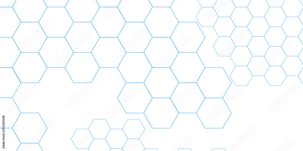 Aufkleber Modern simple style seamless pattern with hexagonal graphic design. Geometric art deco texture mosaic white background. abstract molecular structures in technology, wallpaper background, vector.	