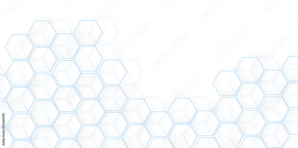 Aufkleber Modern simple style seamless pattern with hexagonal graphic design. Geometric art deco texture mosaic white background. abstract molecular structures in technology, wallpaper background, vector.	
