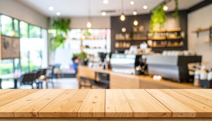 Abstract blur interior coffee shop or cafe for background.