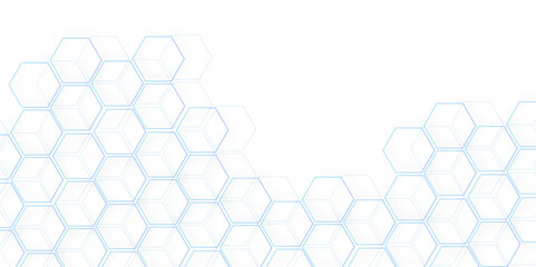 Modern simple style seamless pattern with hexagonal graphic design. Geometric art deco texture mosaic white background. abstract molecular structures in technology, wallpaper background, vector.	