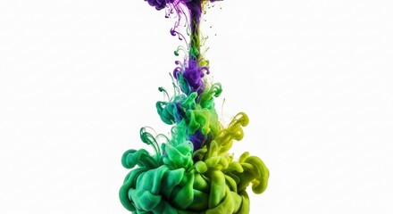 Colorful Ink Cloud on White Background