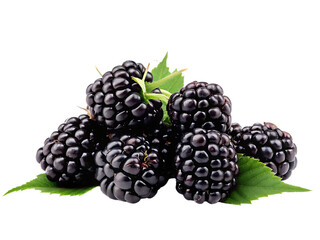 blackberries in a pile isolated on white background  PNG ,ai generated