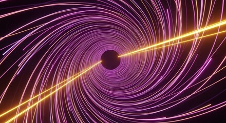 Abstract Purple Tunnel with Yellow Light