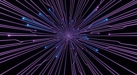 Abstract Light Lines on Black Background