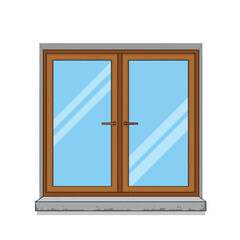 Window with  glass vector isolated on white background.