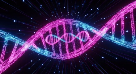 Dna Strand Double Helix Pink Blue Particle