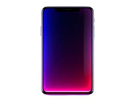 Modern smartphone with colorful gradient display against a sleek black background