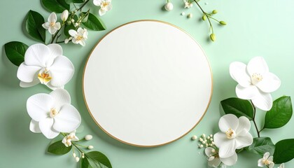 Elegant floral arrangement with blank space nature image soft lighting top view serenity and beauty