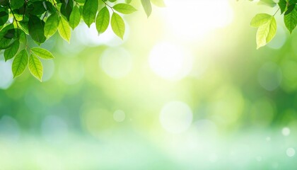Basking in natural light green leaves in a sunlit forest nature scene tranquil environment close-up view