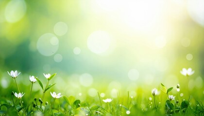 Gentle breezes blossoming flowers serene meadow nature lush greens peaceful atmosphere