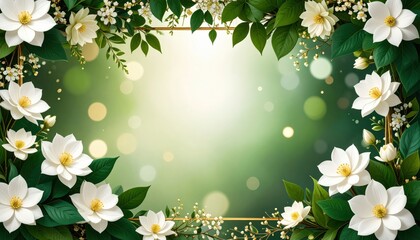 Floral decoration with white flowers garden digital art serene natural environment close-up beauty concept