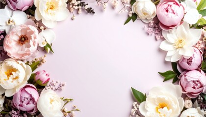 Elegant floral arrangement studio image showcase soft light top-down view beauty and aesthetics