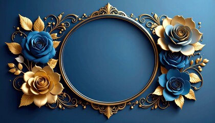Elegant floral frame design for art projects digital background creative studio modern aesthetic