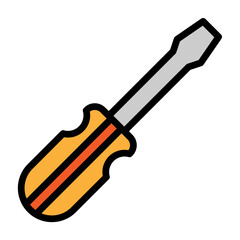 Screw Driver Vector Filled Icon Design