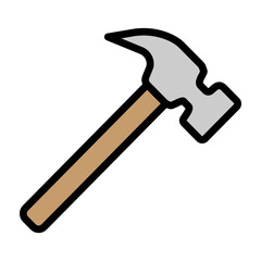 Hammer Vector Filled Icon Design