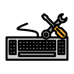 Keyboard Repair Vector Filled Icon Design