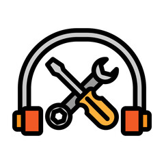 Headphone Repair Vector Filled Icon Design