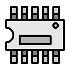 IC Chip Vector Filled Icon Design