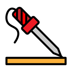 Soldering Iron Vector Filled Icon Design