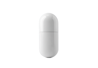 White capsule-shaped object