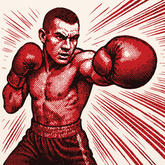 boxer with boxing gloves