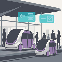 bus stop in the city