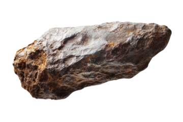 Unique black meteor specimen showcases natural texture and formation, ideal for educational purposes and scientific study, isolated on a clean white background for clarity